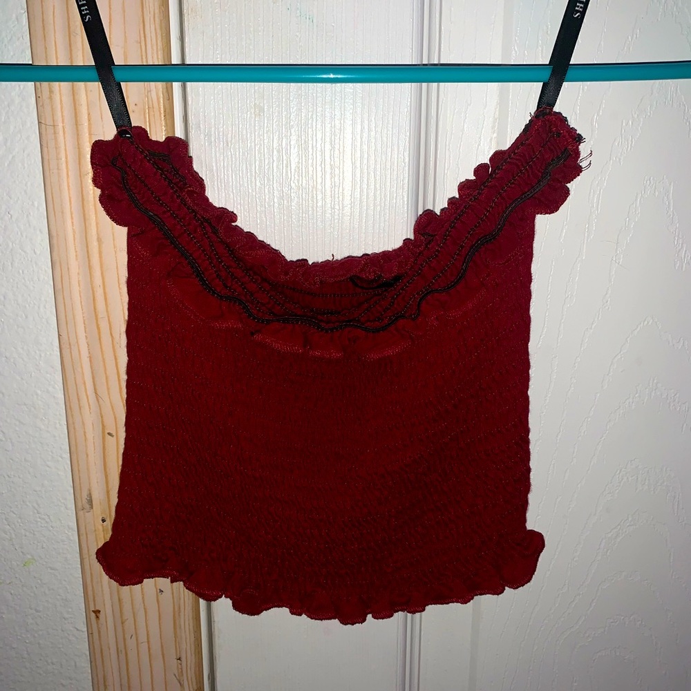 shein red/burgundy tube top
